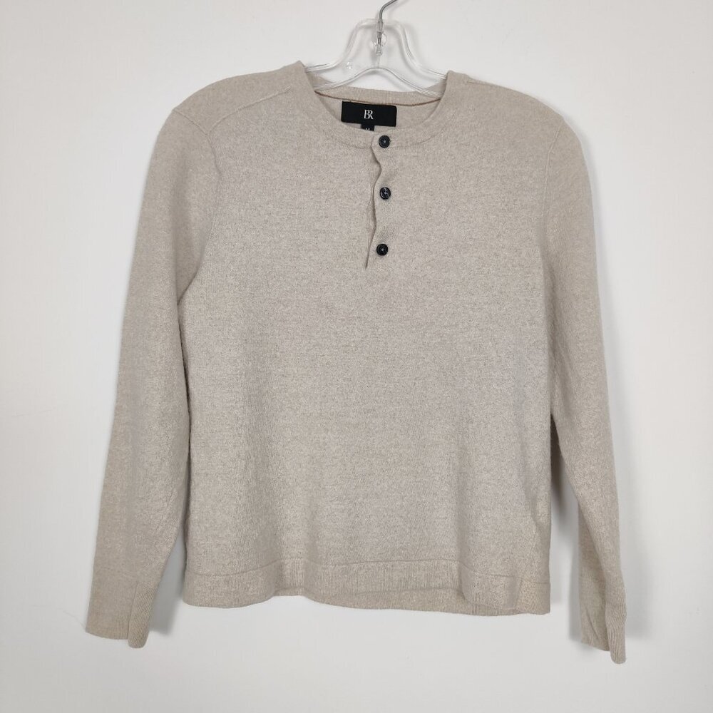 BR Women's Sweater Beige Wool Casual Office Warm Winter Comfy Daily Stylish Sz M